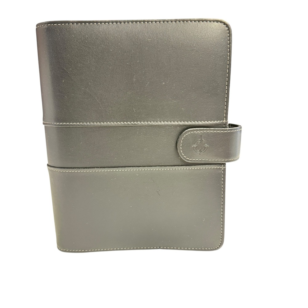 Franklin Covey Faux Leather Planner Organizer Tabs and Pockets Black‎